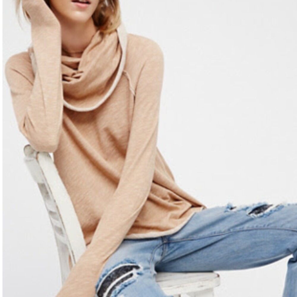 Free People Cocoon Pullover Camel Combo XS/S